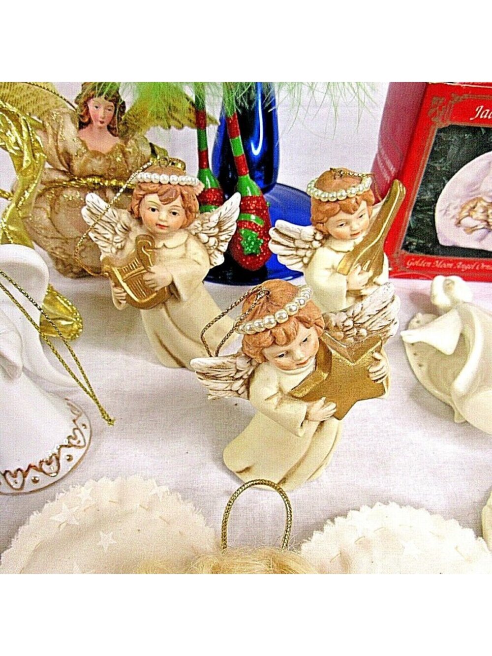 Vintage 18 Piece Angel Ornament Collection Christmas Holiday Decor Hanging - Picture 6 of 10